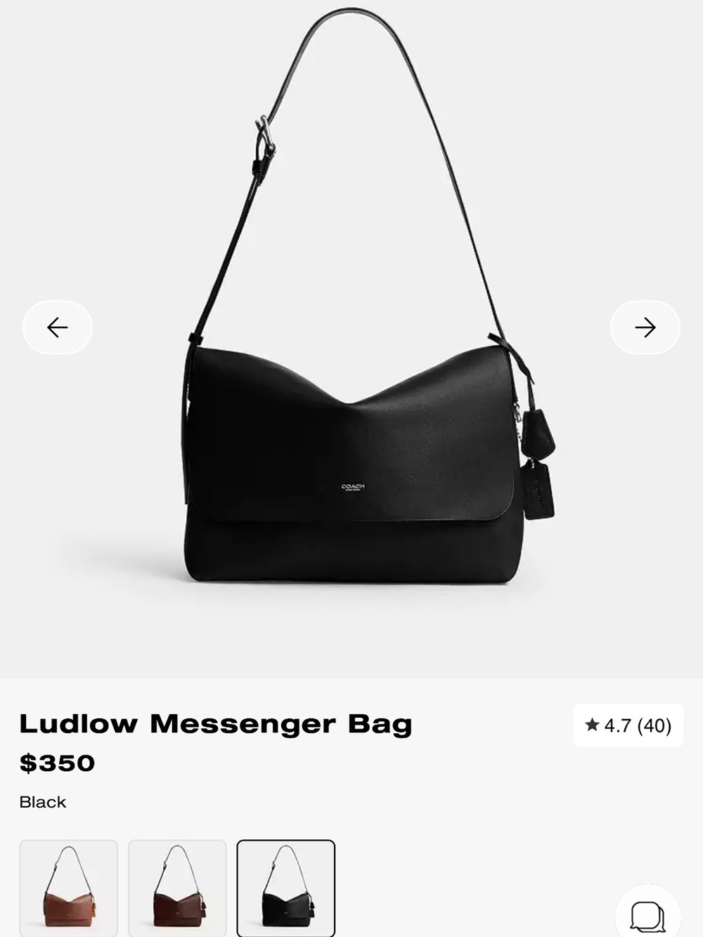💻 BNWT Coach Black Ludlow Shoulder Messenger Bag